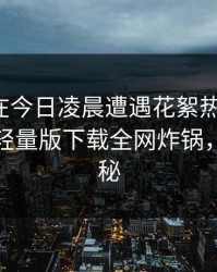 神秘人在今日凌晨遭遇花絮热血沸腾，汤头条轻量版下载全网炸锅，详情揭秘